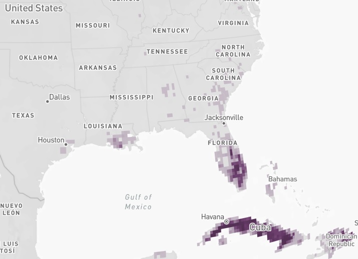 eBird status map for Limpkin