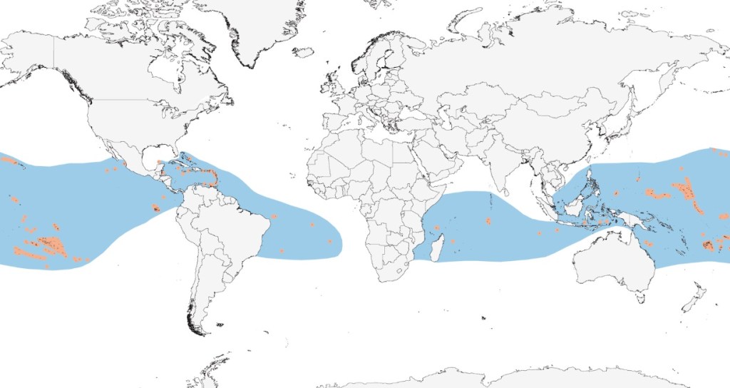 range map of Red-footed Booby